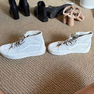 Vans Women's Cream High-Top Sneakers